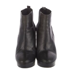Jimmy Choo Black Leather Platform Wedge Ankle Boots EU 40.5 US 10.5